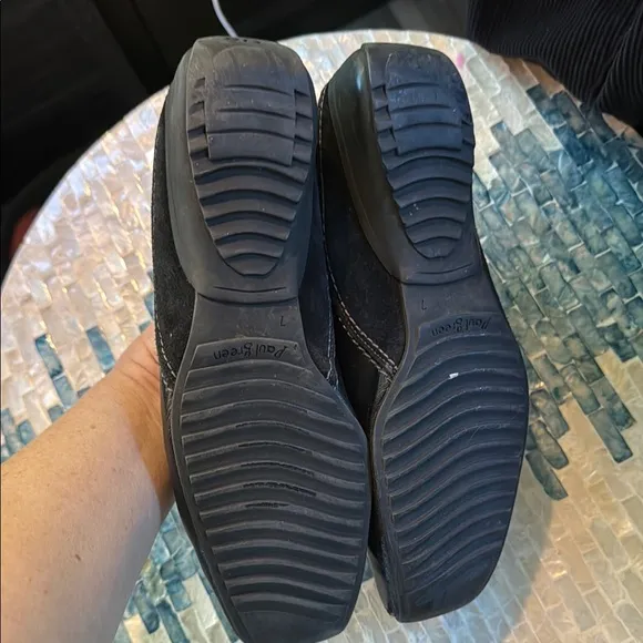 Paul Green Black Leather Slip-On Shoes