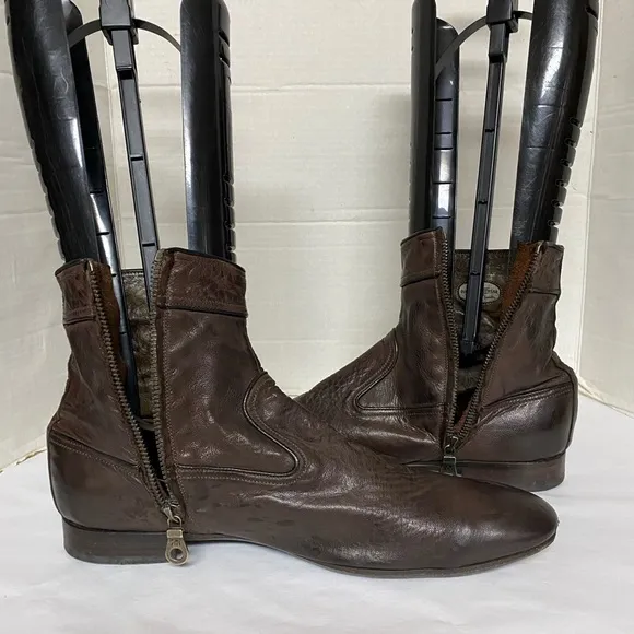 Paul Smith Brown Pebble Leather Ankle Boot Sz Men’s 11