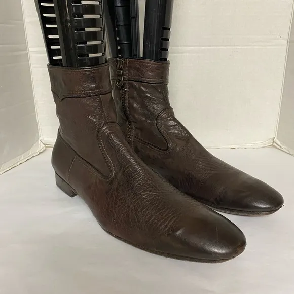 Paul Smith Brown Pebble Leather Ankle Boot Sz Men’s 11