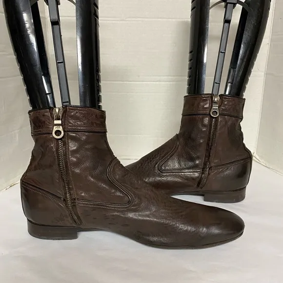 Paul Smith Brown Pebble Leather Ankle Boot Sz Men’s 11