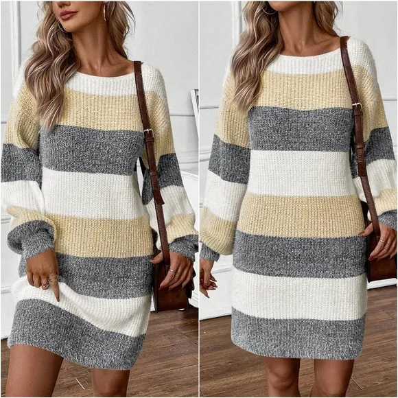 Peyton Blocked Sweater Dress