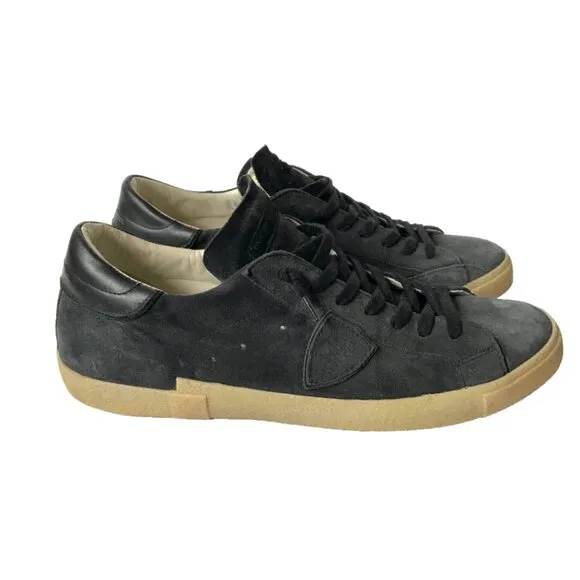 Philippe Model Temple Low Top Sneakers Mens 47 US 13 Navy Blue Leather Trainers