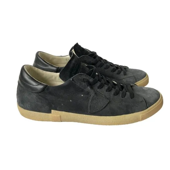 Philippe Model Temple Low Top Sneakers Mens 47 US 13 Navy Blue Leather Trainers