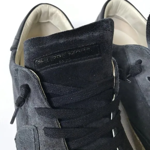 Philippe Model Temple Low Top Sneakers Mens 47 US 13 Navy Blue Leather Trainers