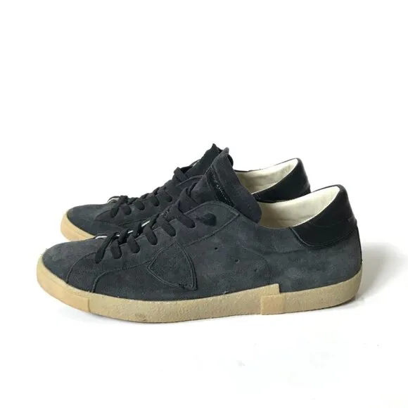 Philippe Model Temple Low Top Sneakers Mens 47 US 13 Navy Blue Leather Trainers