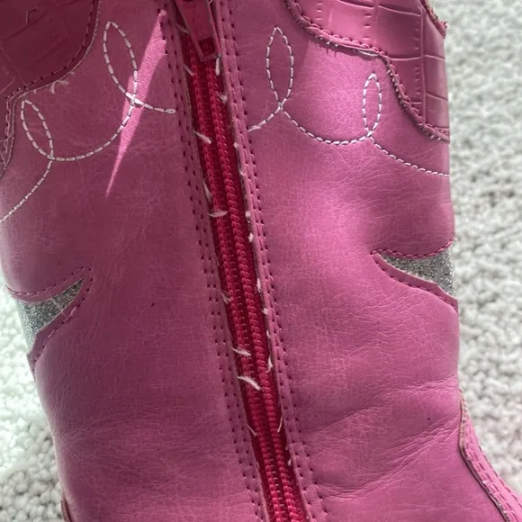 Pink cowboy boots that light up when you stomp them on the floor!