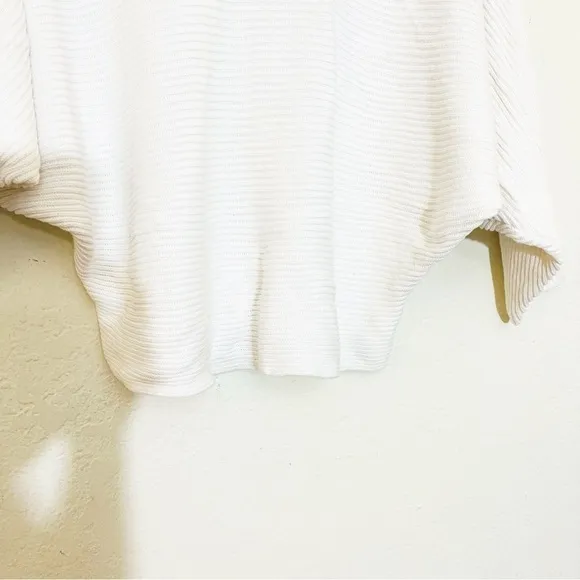 Planet Boat Neck Batwing Sleeves One Size Sweater White