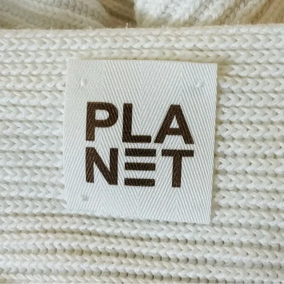 Planet Boat Neck Batwing Sleeves One Size Sweater White