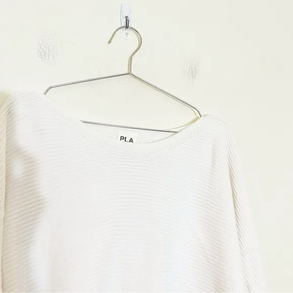 Planet Boat Neck Batwing Sleeves One Size Sweater White