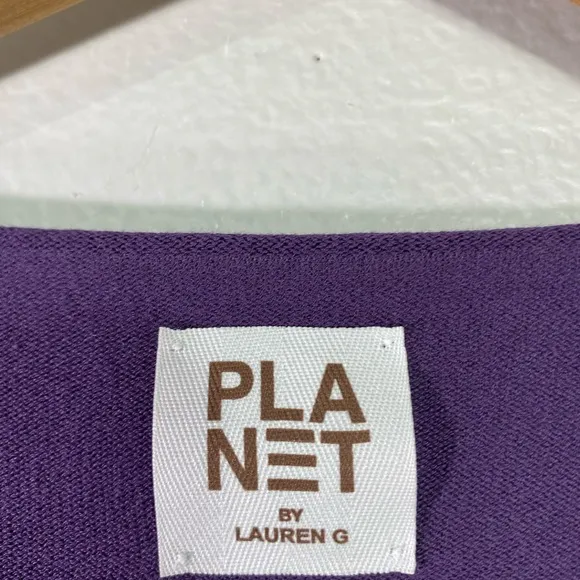 Planet by Lauren G Boat Neck Rib Sweater in Plum One Size (4-14)