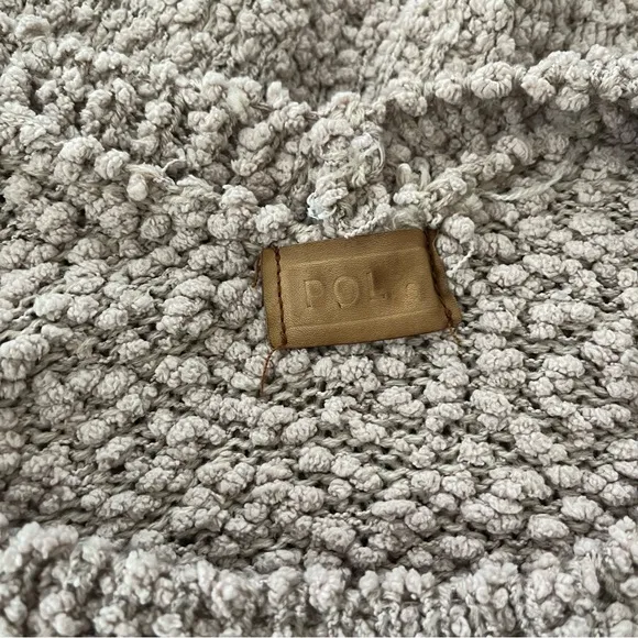 POL Kiss Me Down Popcorn Knit Sweater, Tan and Red, Sz S