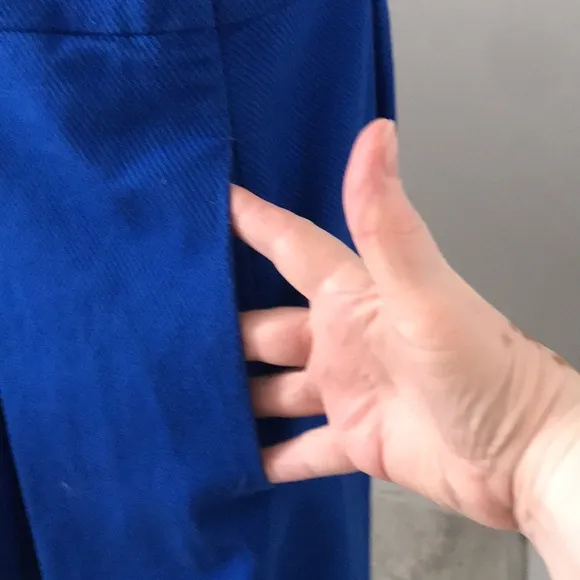 POLO Ralph Lauren Boat Neck Fit and Flare Texturized Blue Cocktail Dress | 14