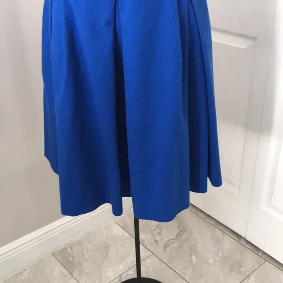 POLO Ralph Lauren Boat Neck Fit and Flare Texturized Blue Cocktail Dress | 14
