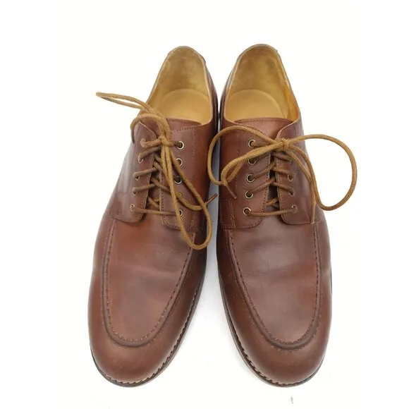 POLO Ralph Lauren  Brown Leather Oxford Shoes Size 11.5 D - AAM18472 Apron Toe
