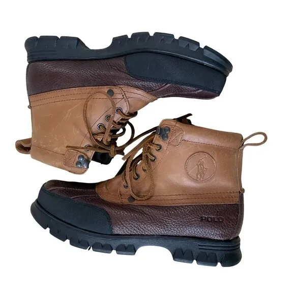 Polo Ralph Lauren Burson Duck Boots Men's 10.5 Waterproof Leather Rain Winter