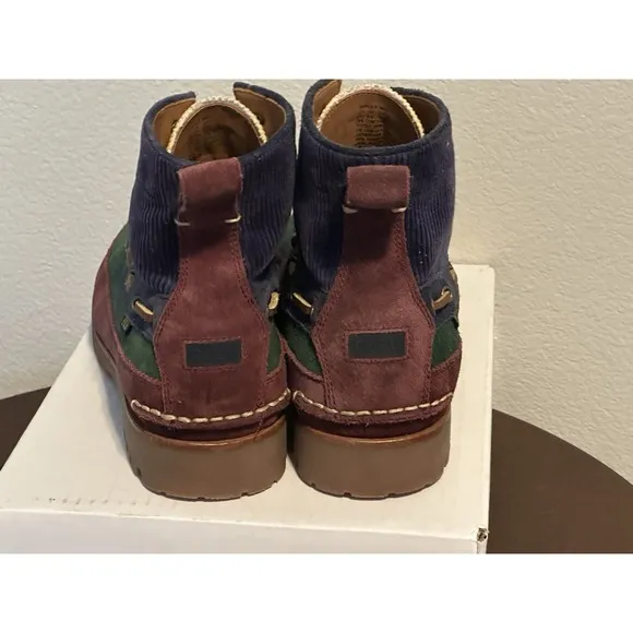 POLO Ralph Lauren Country Ranger MID Color Block Suede Corduroy Boots Men's 9.5