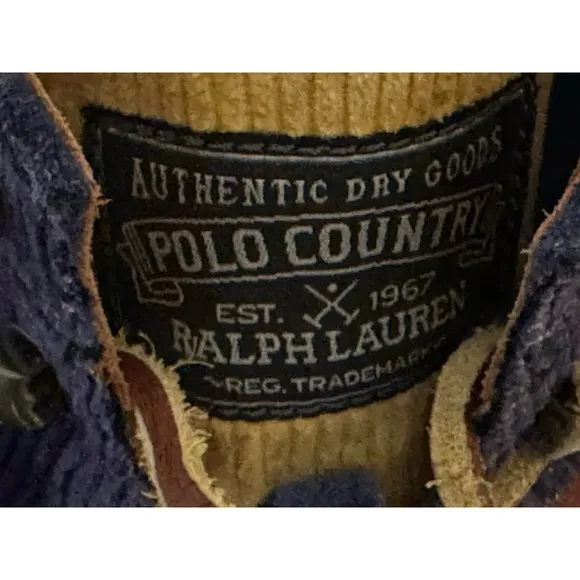 POLO Ralph Lauren Country Ranger MID Color Block Suede Corduroy Boots Men's 9.5