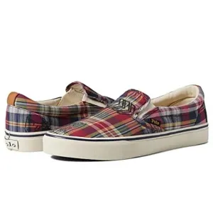 Polo Ralph Lauren Keaton Madras Plaid Slip-On Sneaker Size 10.5