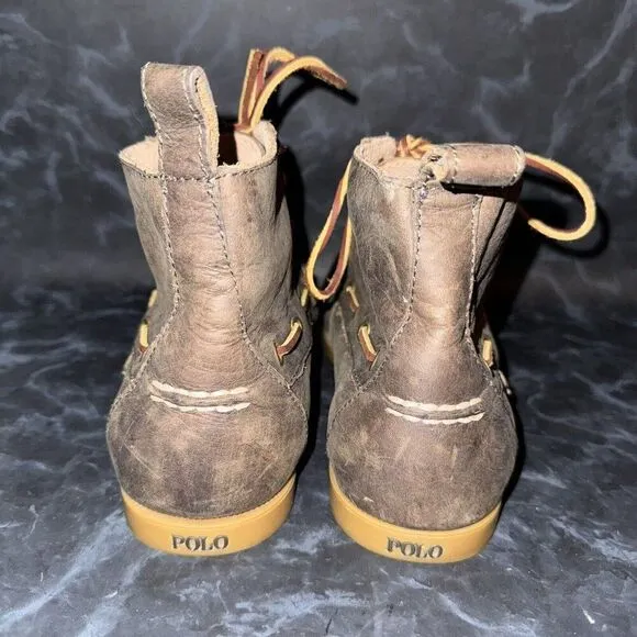 Polo by Ralph Lauren Mens Barrott Bo Brown Distressed Leather Chukka Boots 10.5D