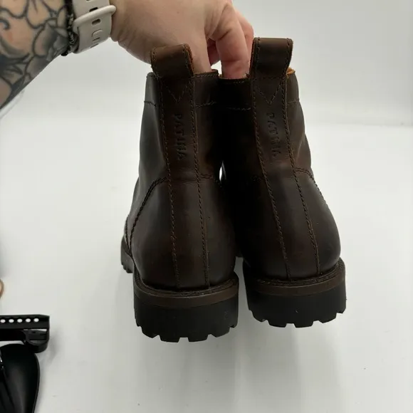 Portland Leather Patina Men’s 9 Brown Leather Lace Up Breaker Boots
