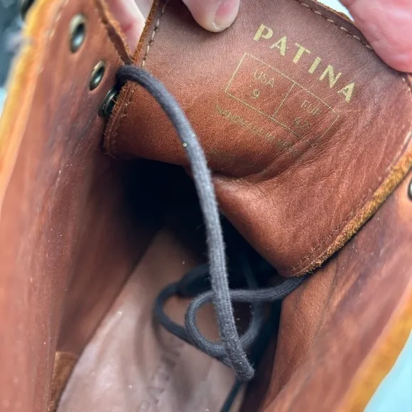 Portland Leather Patina Men’s 9 Brown Leather Lace Up Breaker Boots