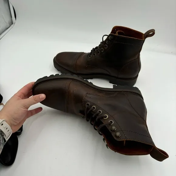 Portland Leather Patina Men’s 9 Brown Leather Lace Up Breaker Boots