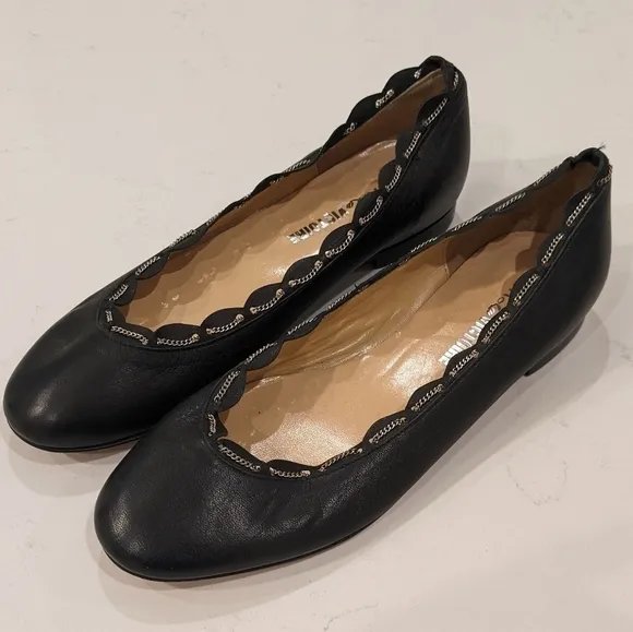 Pour La Victoire | Black Leather Flats