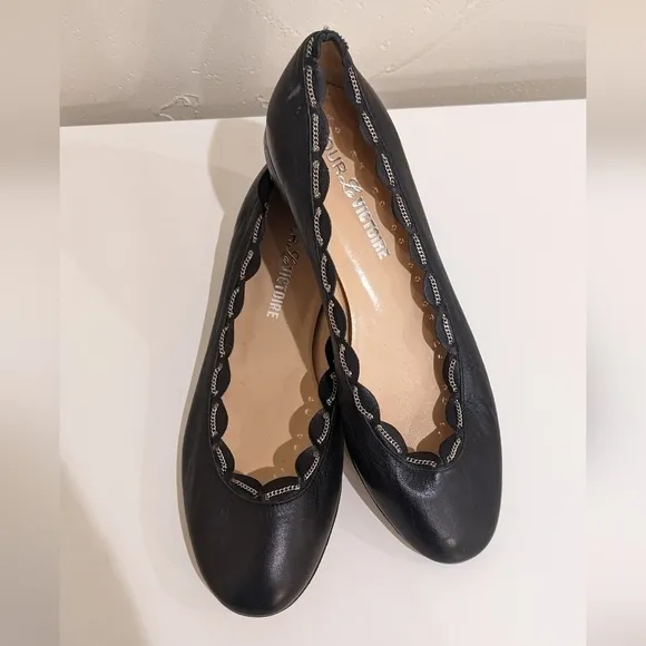 Pour La Victoire | Black Leather Flats