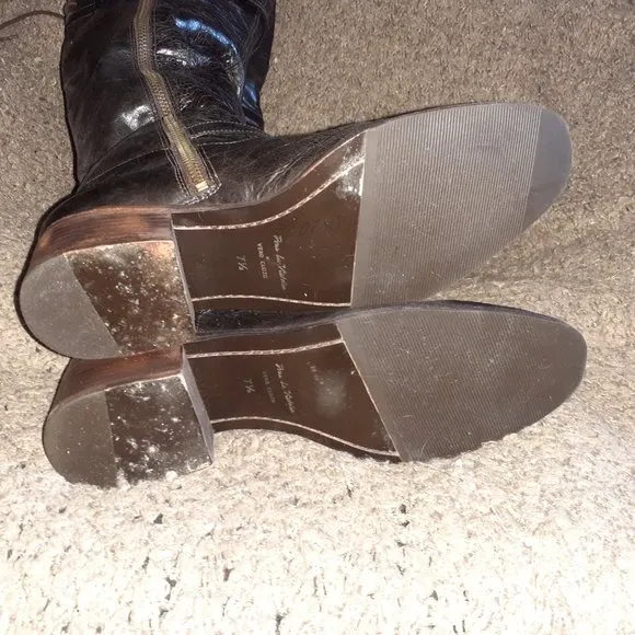 POUR LA VICTOIRE-Victorella-Over Knee Boots-Dk Brown Leather-Sz 7.5-Excellent