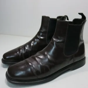 Prada Chelsea Leather Dress Boots Footwear Shoes Men's Italy Sz 12