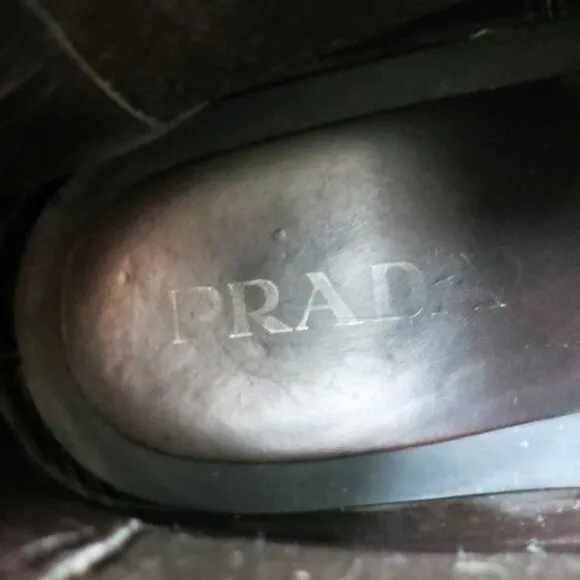 Prada Chelsea Leather Dress Boots Footwear Shoes Men's Italy Sz 12