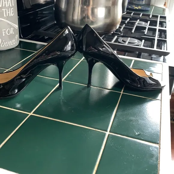 Prada stiletto heels. Open toe. Worn 2x. Retail 775‎