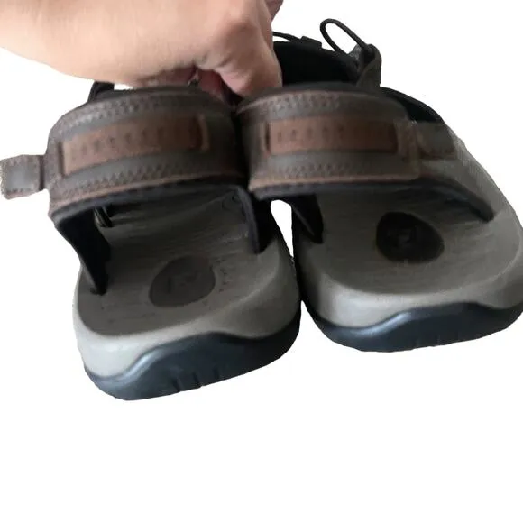 Propet Joseph NWOB Men's Size 9.5 Brown Leather Outdoor Sandals Shoes