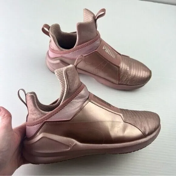 Puma Fierce Metallic Sneaker Trainer Rose Gold Women's Athletic Shoes 8.5
