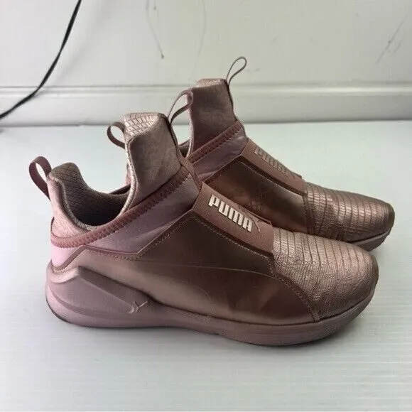 Puma Fierce Metallic Sneaker Trainer Rose Gold Women's Athletic Shoes 8.5