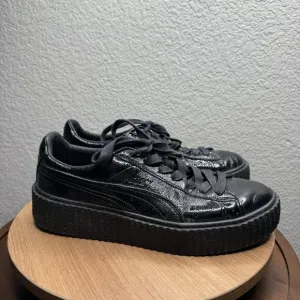 Puma x Fenty By Rihanna Creeper Black patent leather platform Sneakers Size 9.5