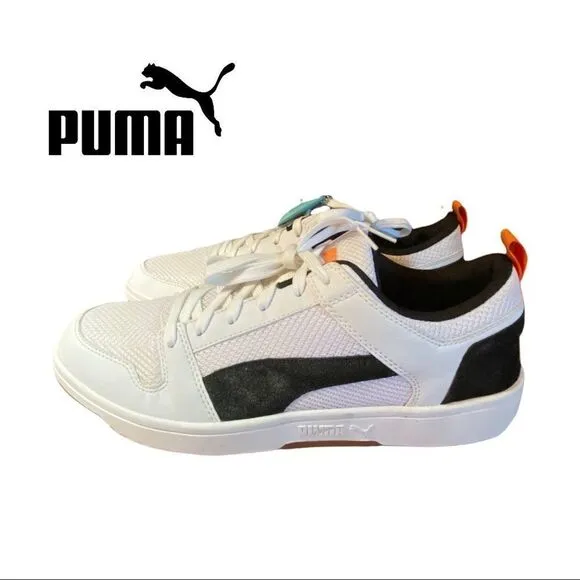 Puma Men's Rebound LayUp Lo Mesh White Black Shoes Sneakers with Box 13
