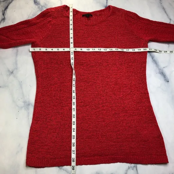 Rachel Zoe Coral Red Karla Open Knit Sweater