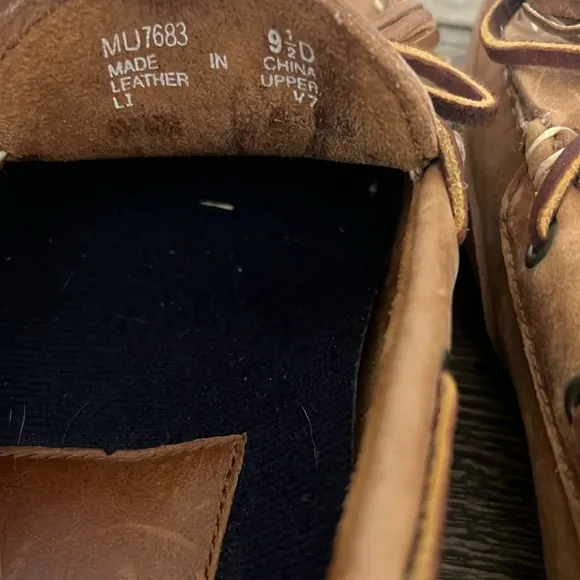 Ralph Lauren Men’s Brown Boat Shoes with Suede Leather and Moccasin Toe Size 9.5