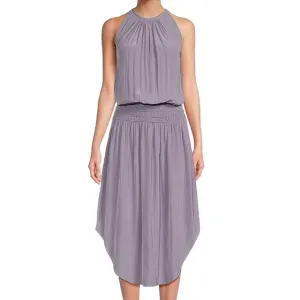 Ramy Brook Audrey Sz S-M Sleeveless Midi Lavender Dress Smocked Cinched Waist