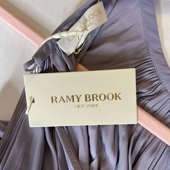 Ramy Brook Audrey Sz S-M Sleeveless Midi Lavender Dress Smocked Cinched Waist