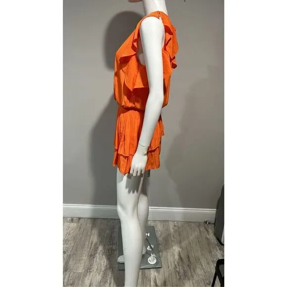 Ramy Brook Orange Rooney Flutter Sleeve Mini Dress Size XS