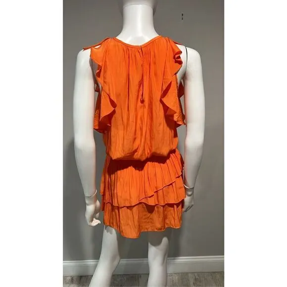 Ramy Brook Orange Rooney Flutter Sleeve Mini Dress Size XS