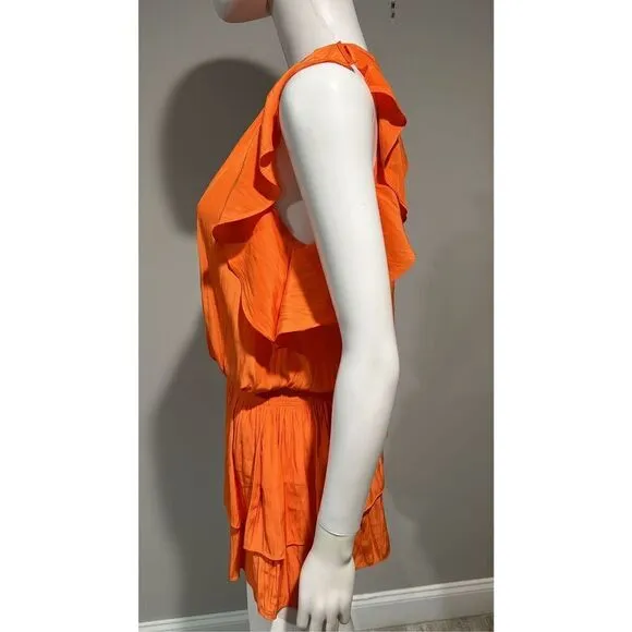 Ramy Brook Orange Rooney Flutter Sleeve Mini Dress Size XS