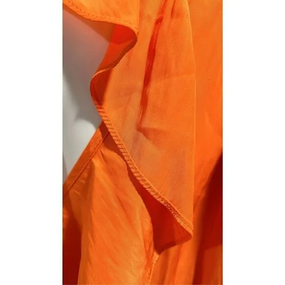 Ramy Brook Orange Rooney Flutter Sleeve Mini Dress Size XS
