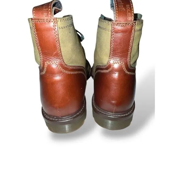 Rare Doc Martin Halen Jungle Boot Army Green Fabric And Leather Size Men’s 11