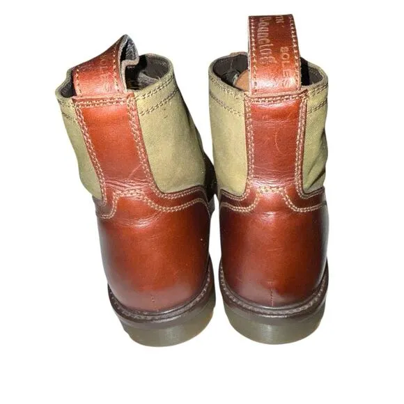 Rare Doc Martin Halen Jungle Boot Army Green Fabric And Leather Size Men’s 11