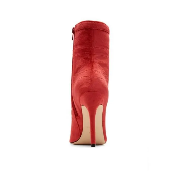 RARE Sexy Katy Perry Red Velvet Front Clasp Booties