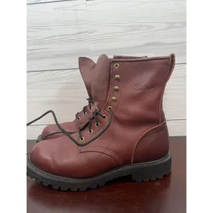 Red Dawg Lites Vibram Boots Canada Made 51801 Mens 8 Leather Forestry Boots Red‎