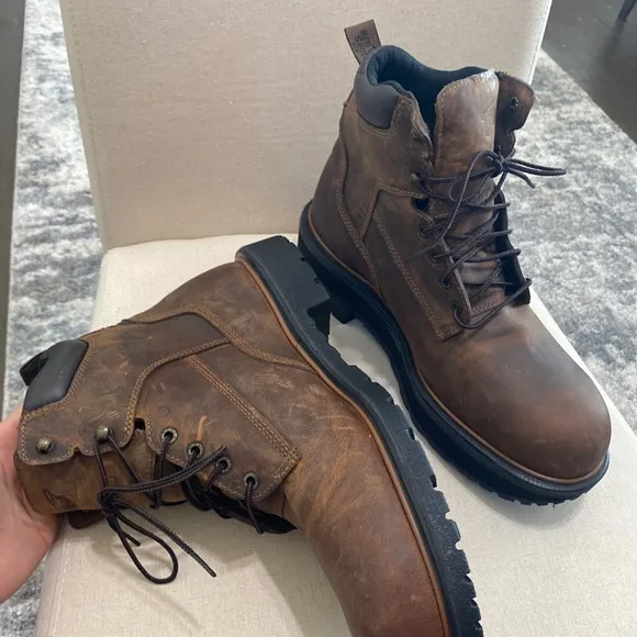 Red wing shoes leather boots oil resistant Distressed Brown Dynaforce 912 Mens